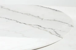 Aboah, Eettafel, Rond, Wit Marmer, 145 Cm