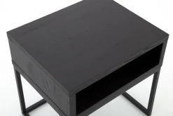 Armand, Bijzettafel, Zwart Eiken En Metaal
