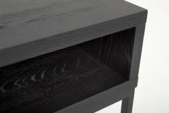Armand, Consoletafel, Zwart Eiken En Metaal