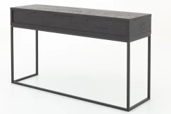 Armand, Consoletafel, Zwart Eiken En Metaal