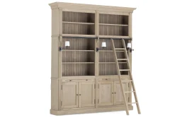 Balmore, Boekenkast, Verweerd Eiken, 2-Delig, Met Ladder