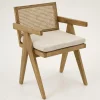 Bruno, Fauteuil, Eiken, Riet, Met Kussen