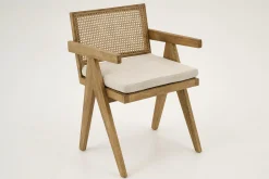 Bruno, Fauteuil, Eiken, Riet, Met Kussen