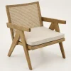 Bruno, Fauteuil, Eiken, Riet, Met Kussen
