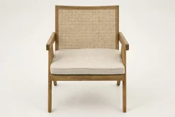 Bruno, Fauteuil, Eiken, Riet, Met Kussen