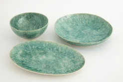 Cresta, Serveerschaal, Keramiek, Turkoois, Rond, 37 Cm