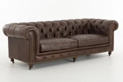 Edinburgh, Bank, Chesterfield, Leer, Donkerbruin, Driezitsbank