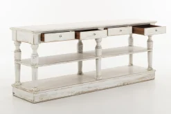 Henrice, Consoletafel, 3 Niveaus, 4 Laden, Antieke Afwerking