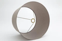 Lindro, Lampenkap, Naturel En Grijs, Cilinder, 50 Cm