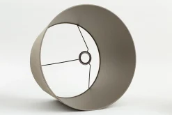 Lindro, Lampenkap, Natuurlijk En Zilver, Cilinder, 45 Cm