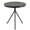 Madison, Bijzettafel, Eiken En Metaal, Rond, 45 Cm, Donkerbruin