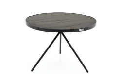 Madison, Bijzettafel, Eiken En Metaal, Rond, 60 Cm, Donkerbruin