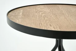 Madison, Bijzettafel, Eiken En Metaal, Rond, 45 Cm, Lichtbruin