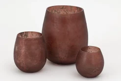 Malea, Theelichthouder, Glas, Bordeauxrood, S