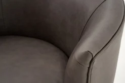 Marchetti, Fauteuil, Leer Zwart, Draaibaar