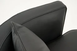 Nelia, Fauteuil, Leer Zwart, Draaibaar