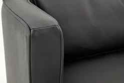 Nelia, Fauteuil, Leer Zwart, Draaibaar