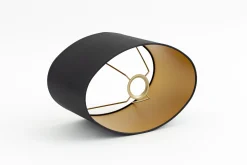 Ovaal, Lampenkap, Zwart En Goud, Ovaal, 30 Cm