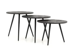 Robyn, Bijzettafel, Teruggewonnen Teak, Rond, Set Van 3