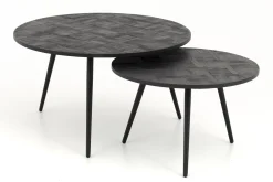 Robyn, Salontafel, Teruggewonnen Teak, Rond, Set Van 2