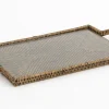 Togo, Dienblad, Rechthoekig, Met Glas, Riet