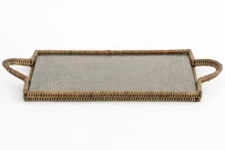Togo, Dienblad, Rechthoekig, Met Glas, Riet